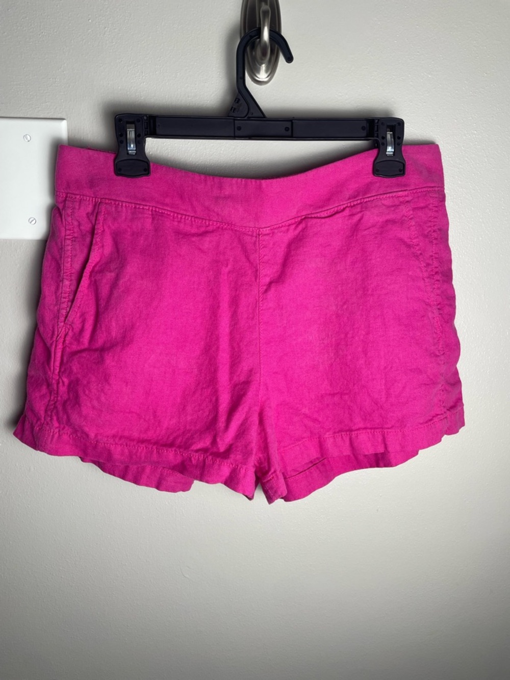 GAP Bright Hot Pink High Waist Linen-Blend Shorts